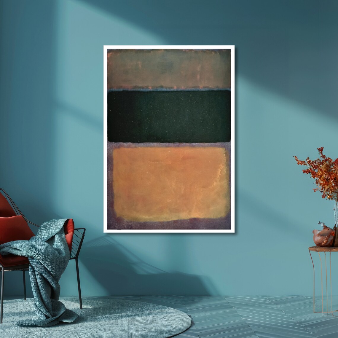 Earthy Green and Orange Rothko-Inspired Color Field Art Poster - Image 6