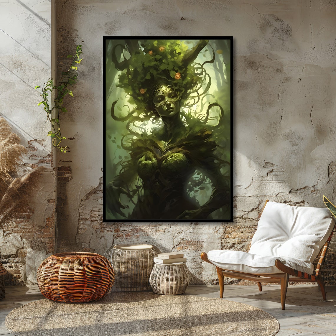 Enchanted Forest Guardian Mystical Nature Art Ready To Hang - Image 4