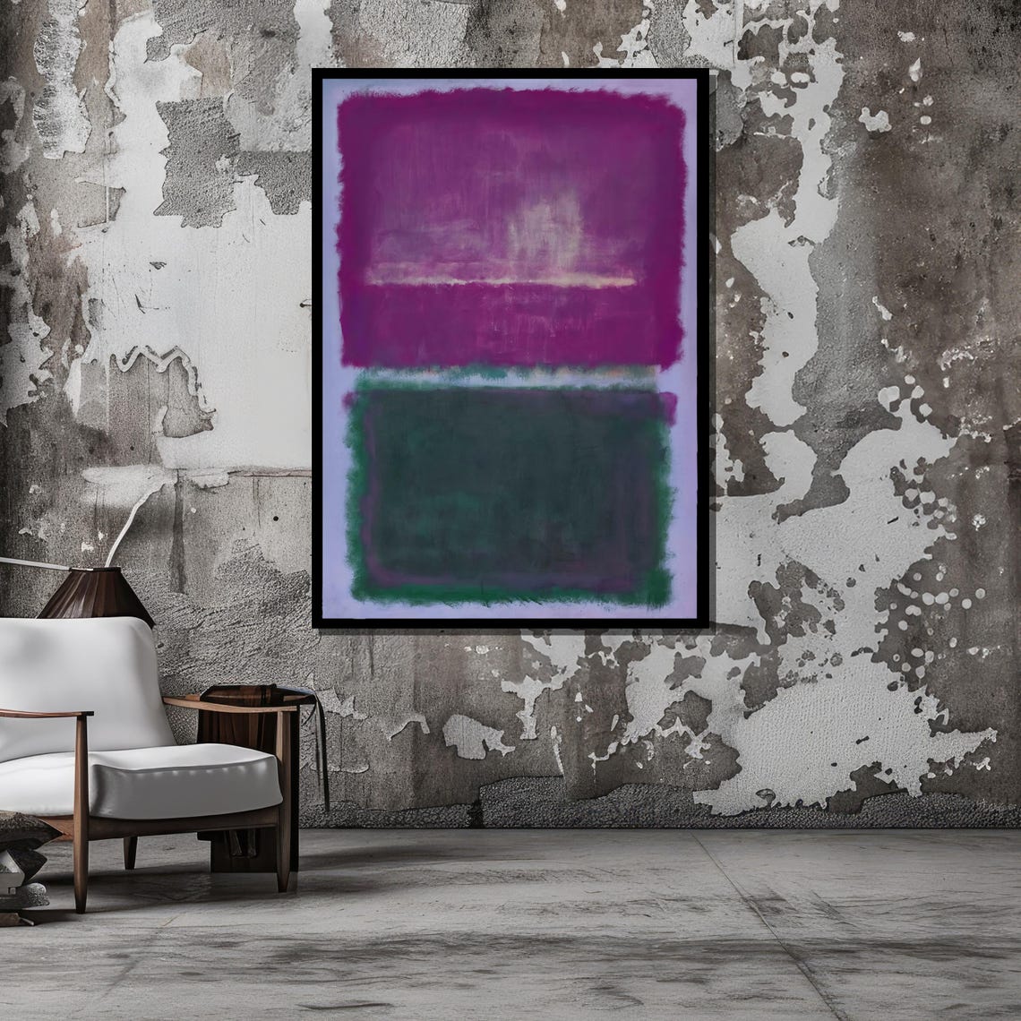 Bold Purple And Dark Green Color Fields Rothko Inspired Art Minimalist Wall Decor Ready To Hang Abstract Expressionist - Image 5