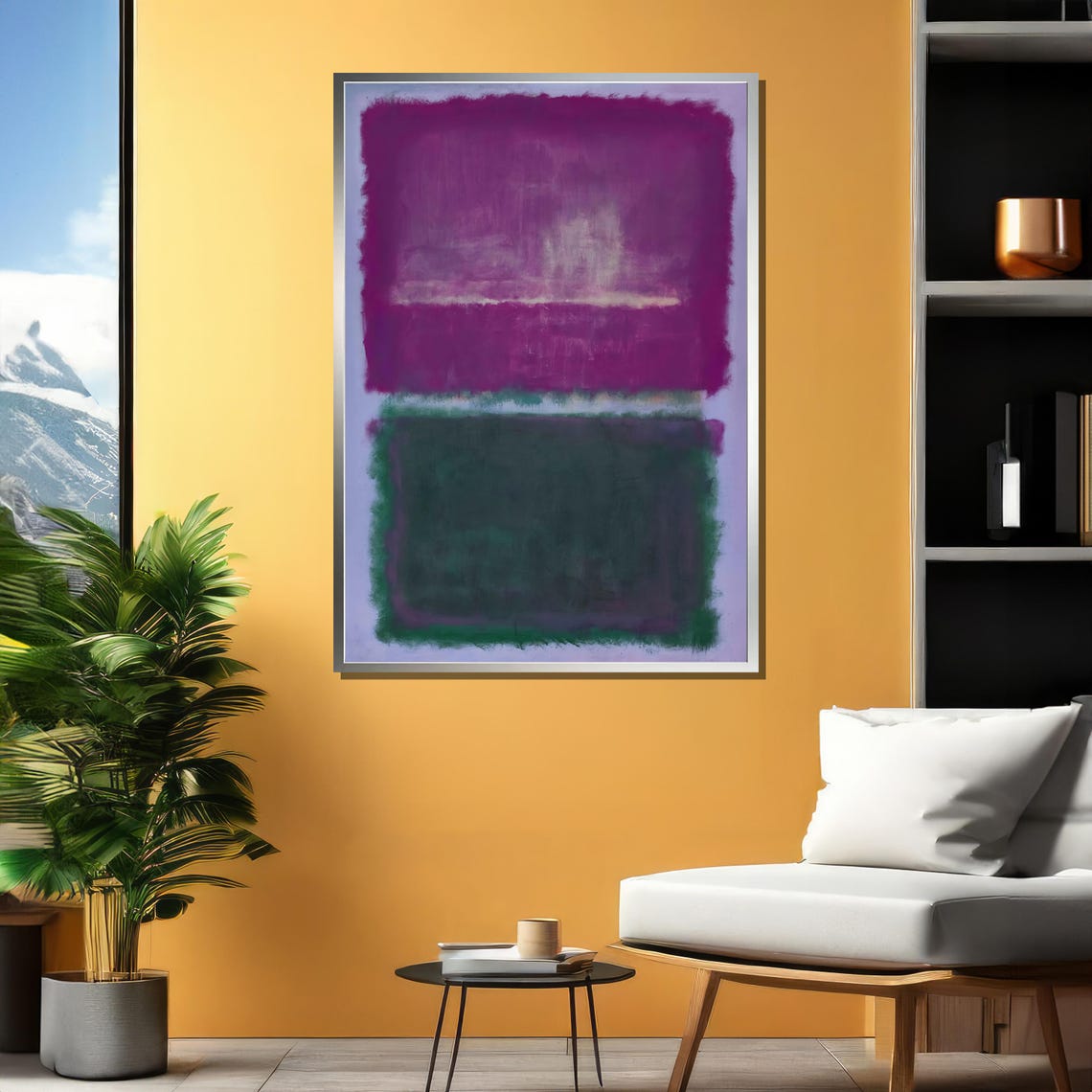 Bold Purple And Dark Green Color Fields Rothko Inspired Art Minimalist Wall Decor Ready To Hang Abstract Expressionist - Image 4