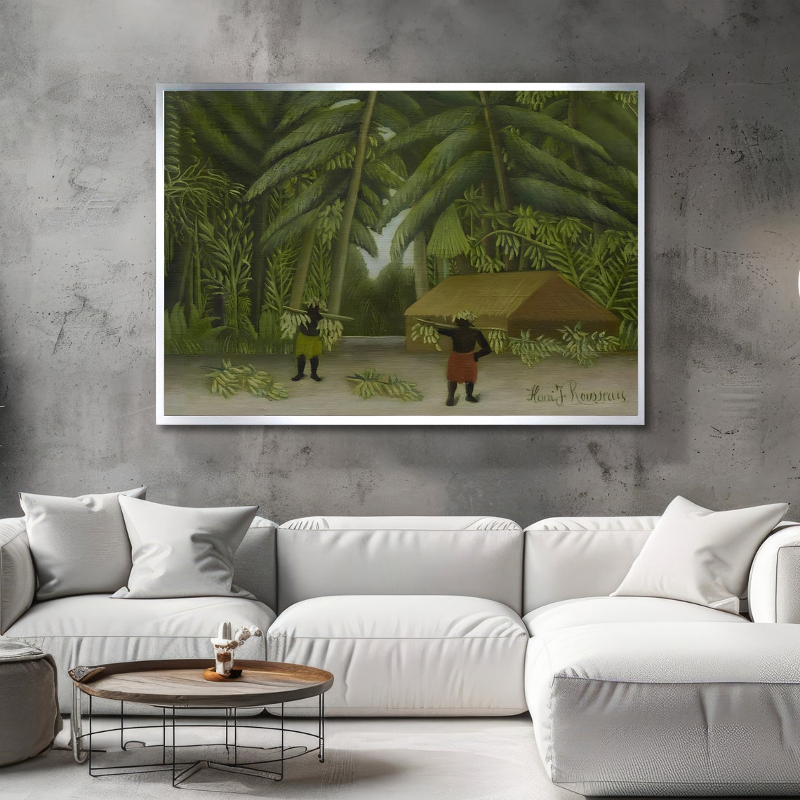 Banana Harvest Rousseau Inspired Art Bold Abstract Print Modern Wall Art Ready To Hang Decoration - Image 2