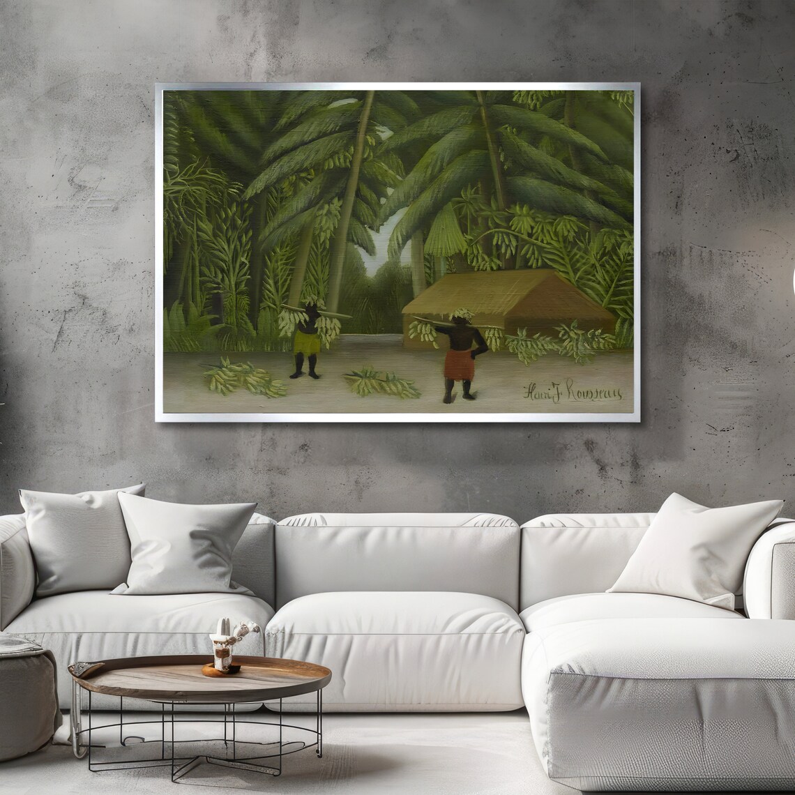Rousseau Banana Harvest Tropical Palm Grove Workers Art Poster - Image 2
