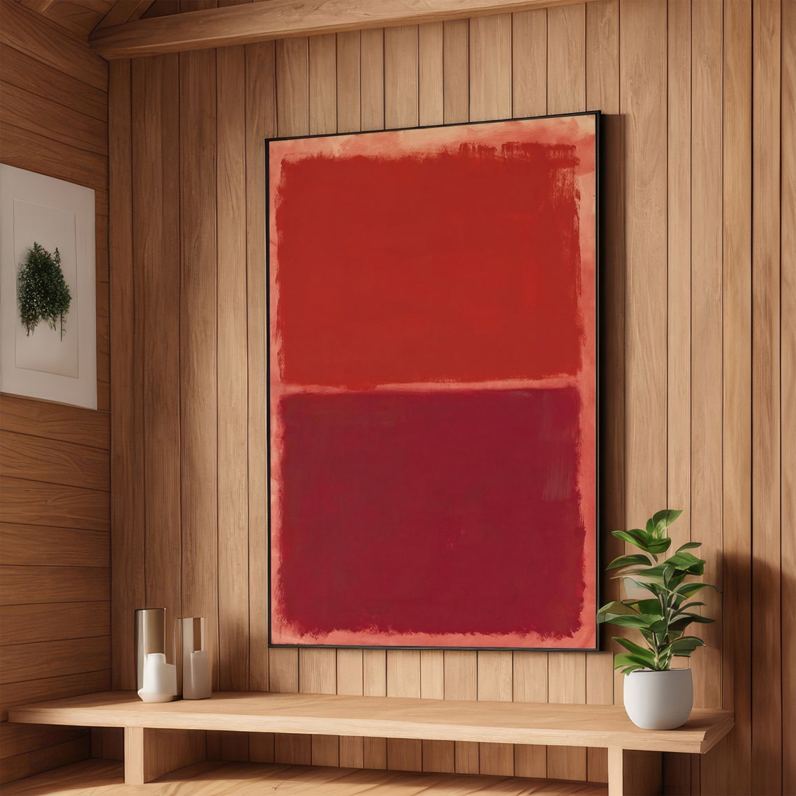 Passionate Red Layers Rothko Style Abstract Color Field Poster
