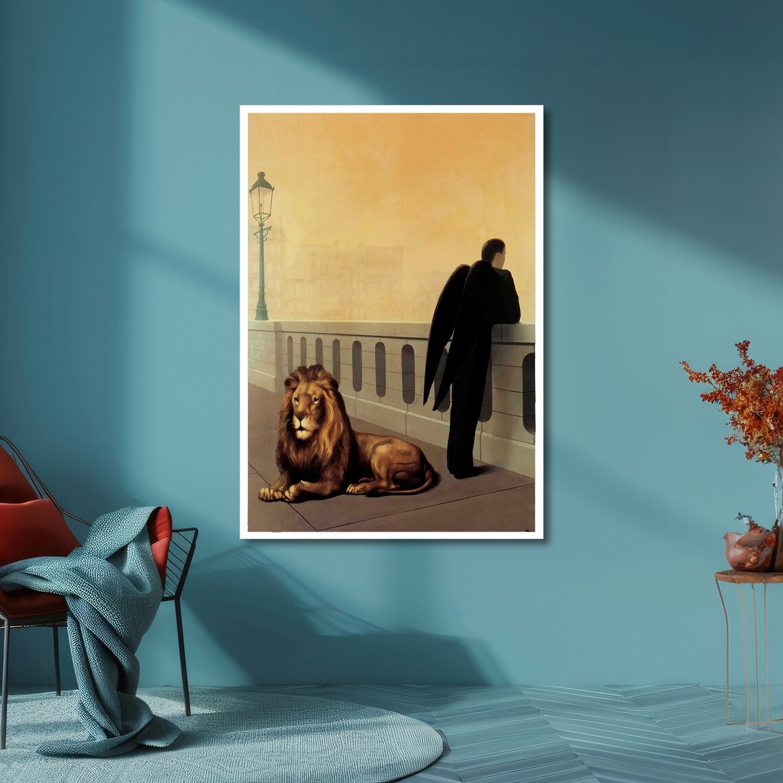 The Black Angel Winged Man and Lion on the Golden Bridge Poster - Image 6
