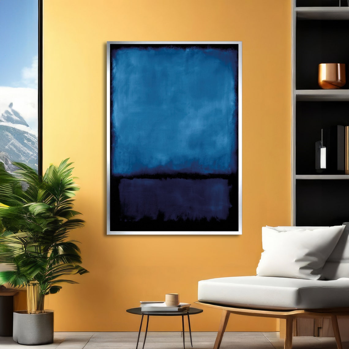 Deep Ocean Blue Rothko-Inspired Gradient Color Field Art Poster - Image 2
