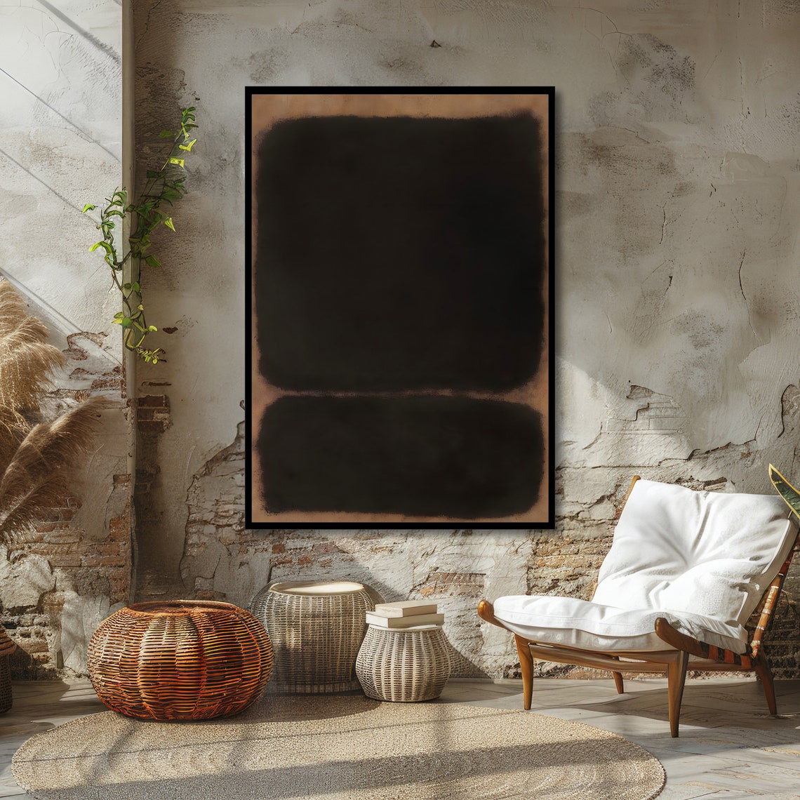 Abstract Black and Brown Color Fields Modern Minimalist Art Poster - Image 4