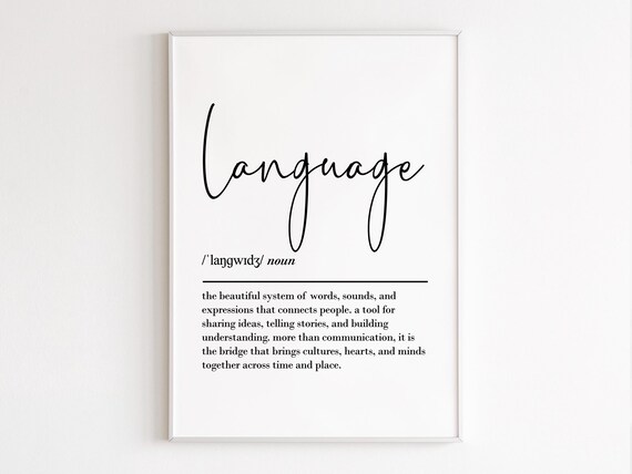 Language Definition Poster, English Teacher Decor