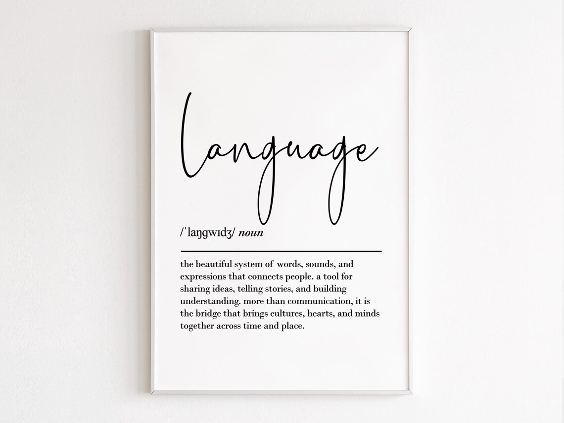 Language Definition Poster, English Teacher Decor
