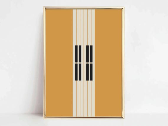Jazz Poster Wall Art Retro Print Mid Century Modern Music Living Room Piano