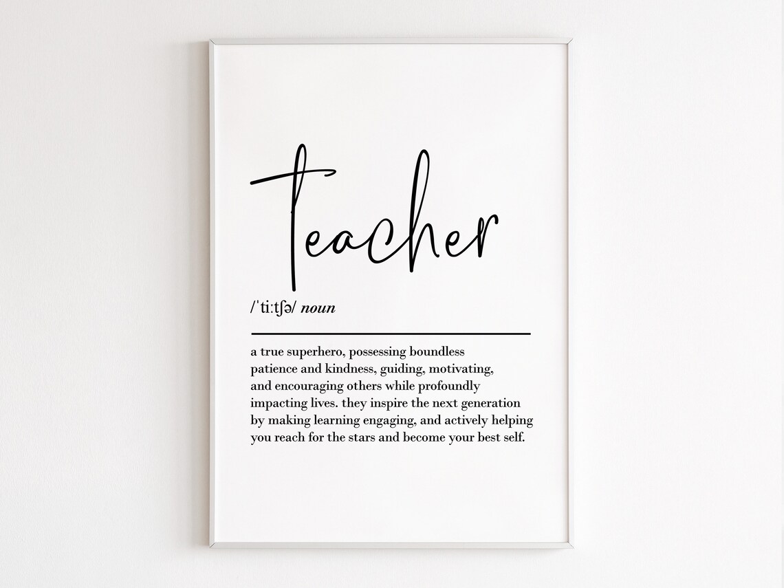 Teacher Definition Thank You Teacher Poster - Image 3