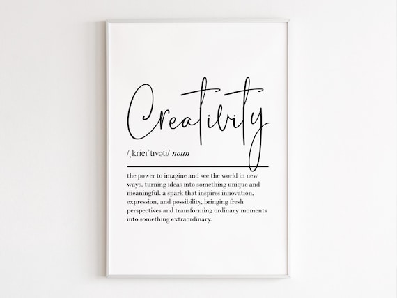 Creativity Definition Dictionary Style Motivational Office Wall Poster