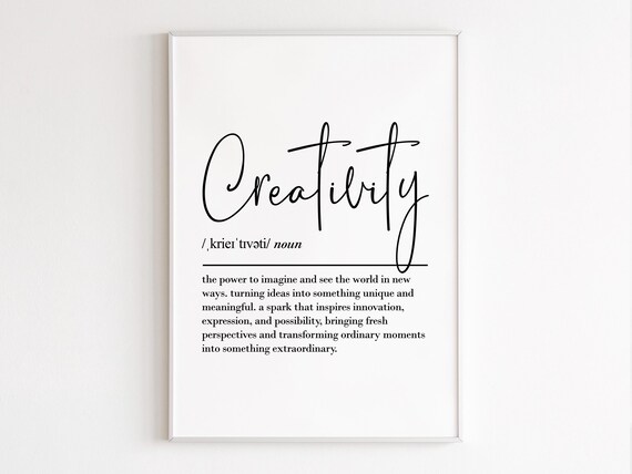 Creativity Definition Wall Art Poster Motivational Office Innovation Print