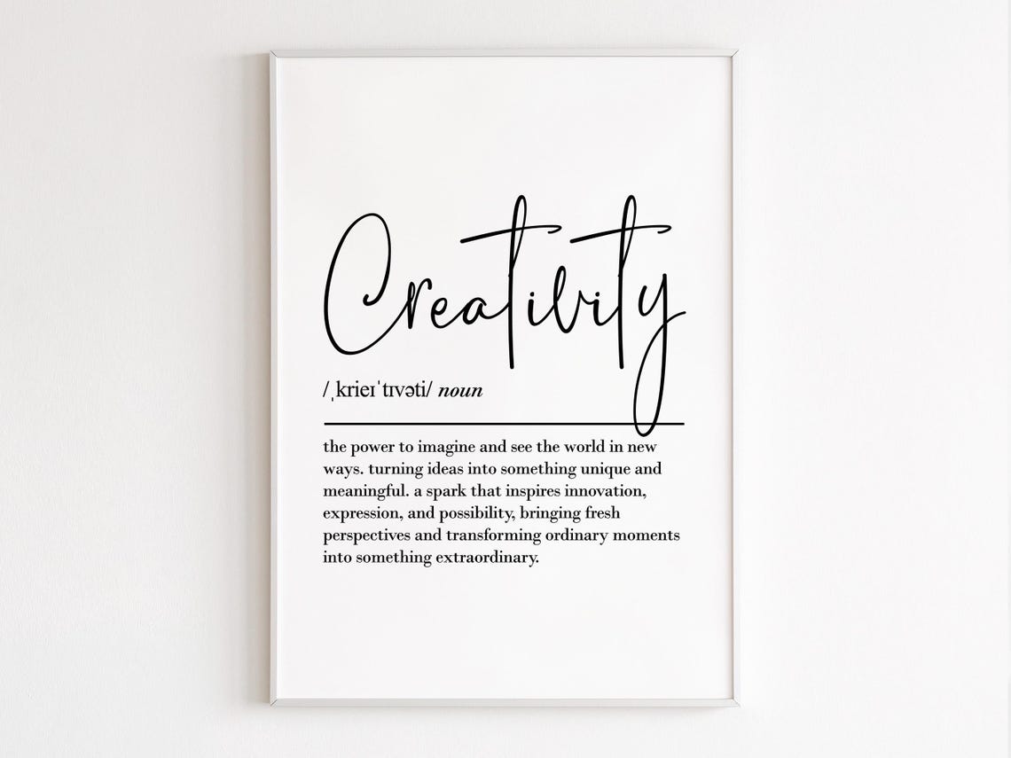 Creativity Definition Dictionary Style Motivational Office Wall Poster