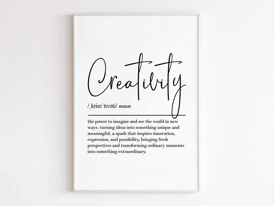 Creativity Definition Wall Art Poster Motivational Office Innovation Print
