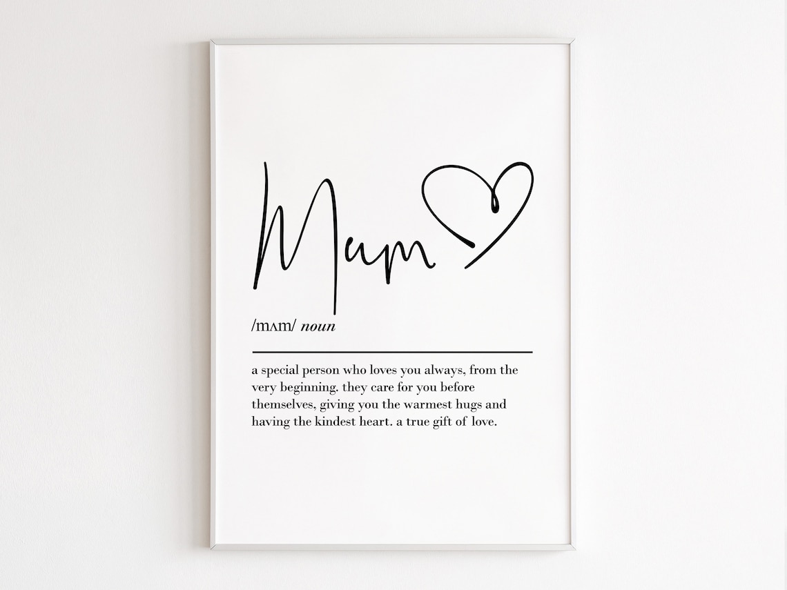 Mum Definition Art Print, Birthday Gift For Her