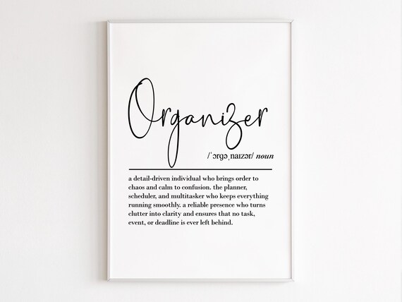 Organizer Definition Dictionary Word Art Planner Scheduler Gift Poster