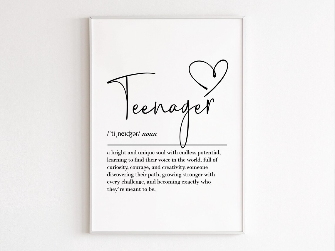 Teenager Definition Script Heart Inspirational Teen Room Wall Poster