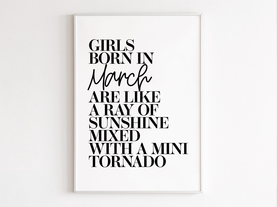 Girls Born In March Ray Of Sunshine Mini Tornado Birthday Poster