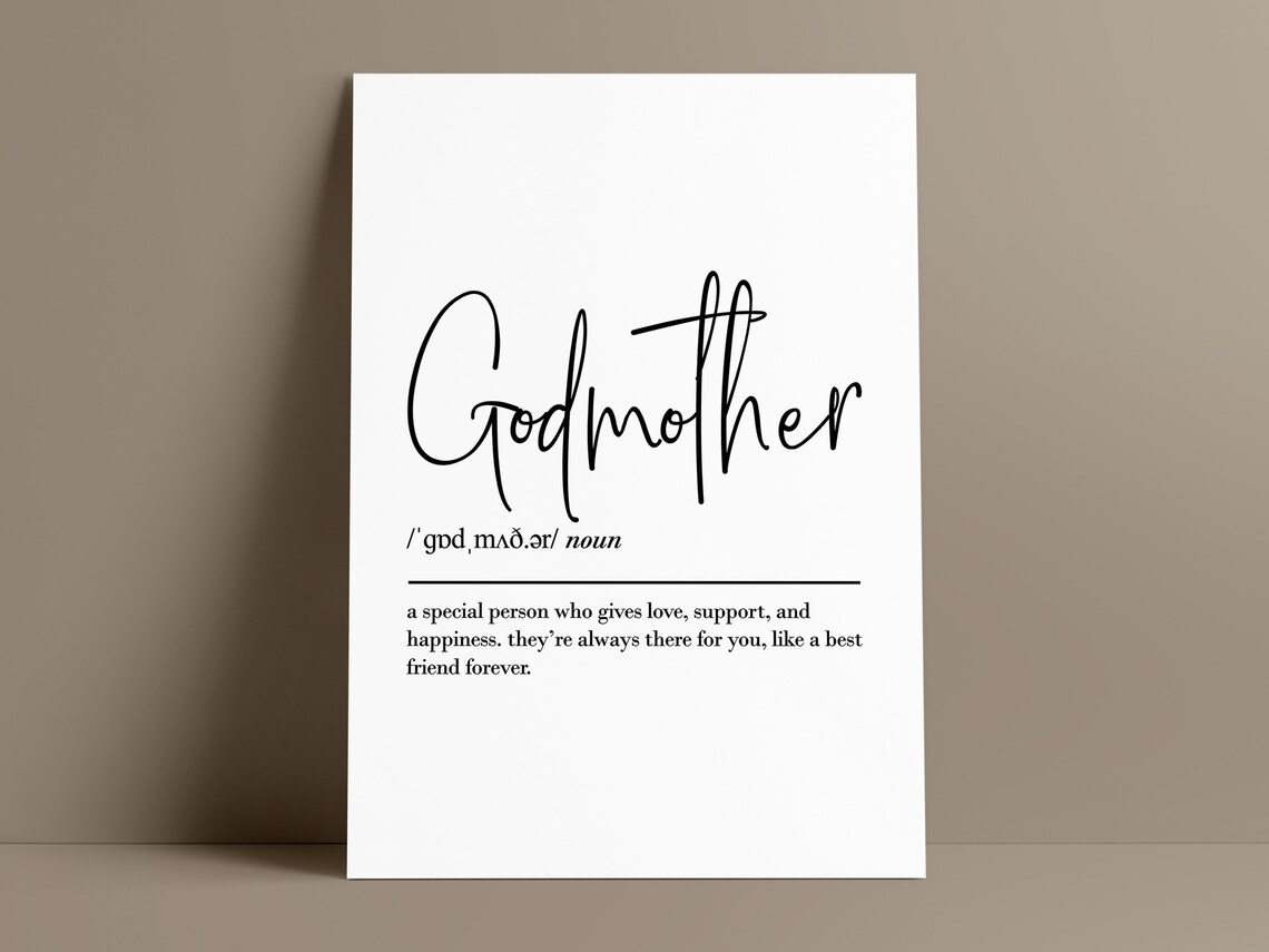 Godmother Definition Art Print, Gift From Goddaughter - Image 2