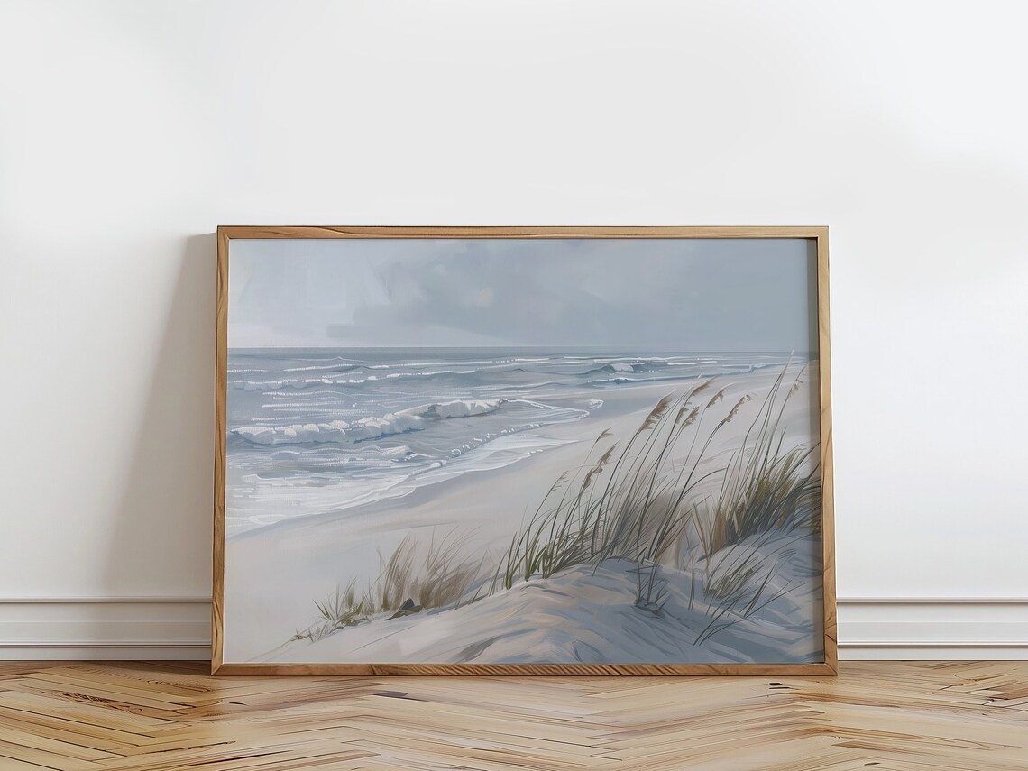 Set Of Nine Beach Coastal Paintings Gallery Wall Art Collection - Image 2
