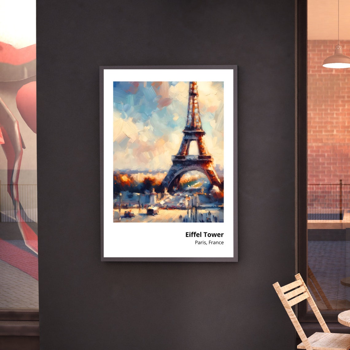 Eiffel Tower Paris Romantic Cityscape Impressionist Art Poster - Image 2