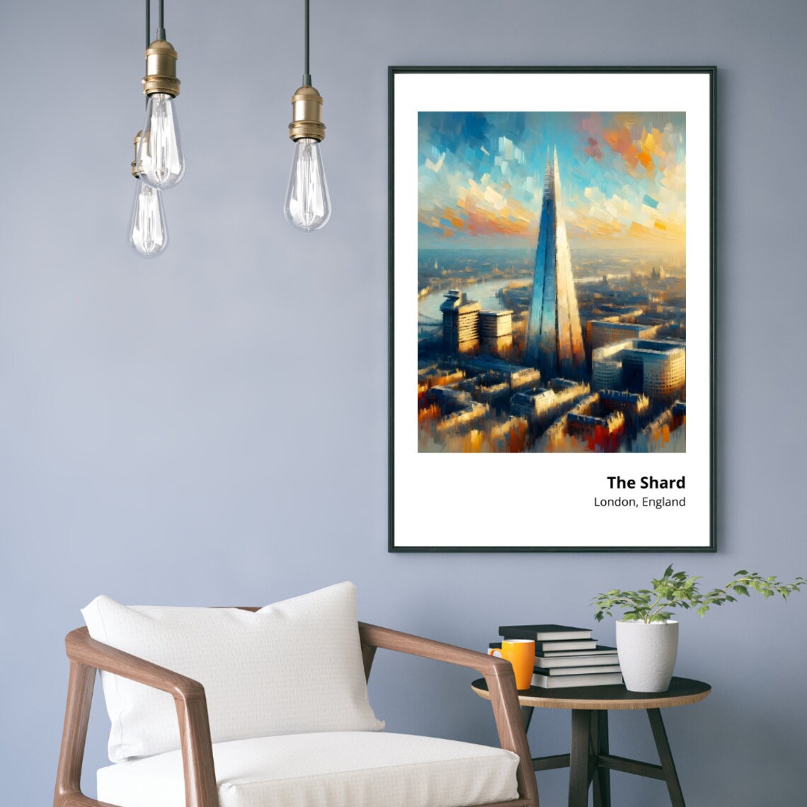 The Shard London England Modern Skyscraper Skyline Sunset View Poster