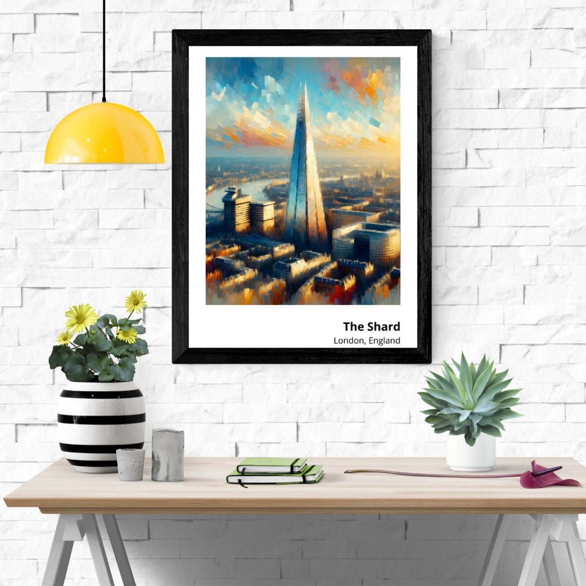 The Shard London England Modern Skyscraper Skyline Sunset View Poster - Image 3