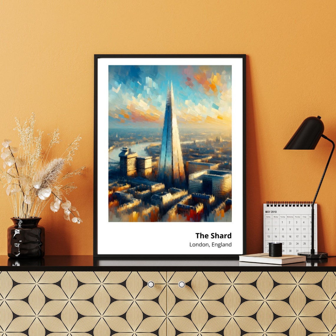 The Shard London England Modern Skyscraper Skyline Sunset View Poster - Image 2