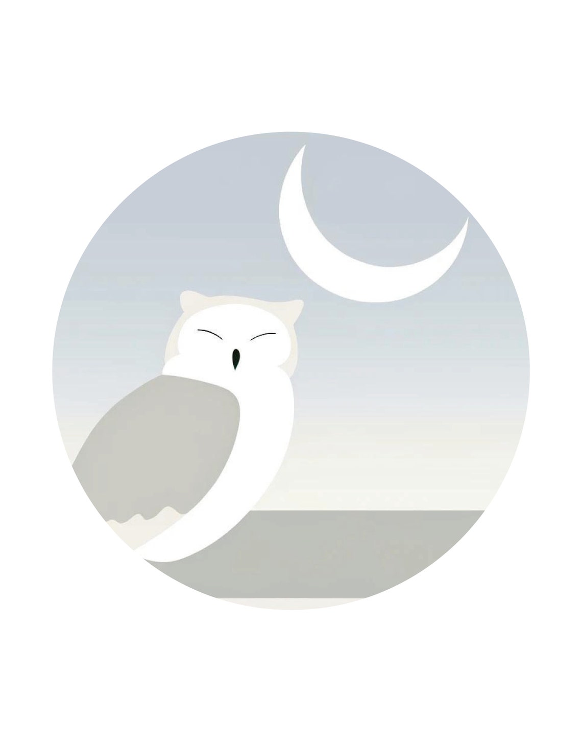 Dreamy Sleeping Owl Crescent Moon Night Sky Nursery Wall Poster - Image 3