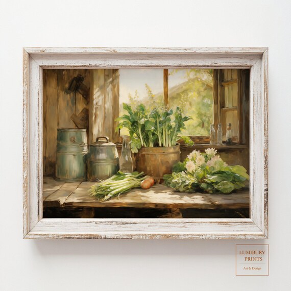 Vegetable Rustic Kitchen Decor, Vintage Country Poster