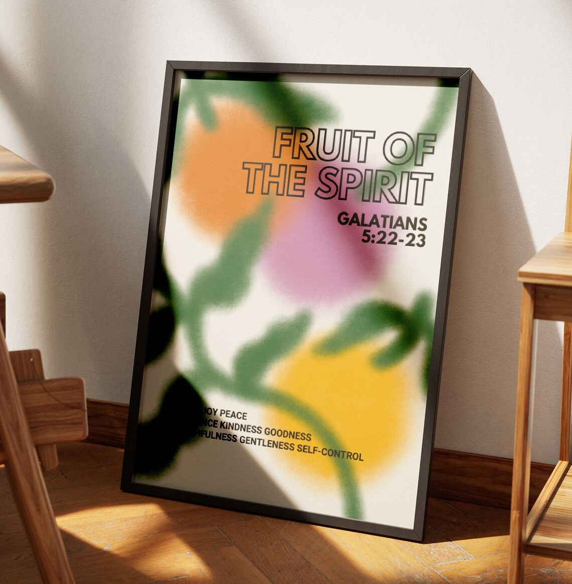 Fruit of the Spirit Galatians 5:22 Colorful Christian Poster - Image 3