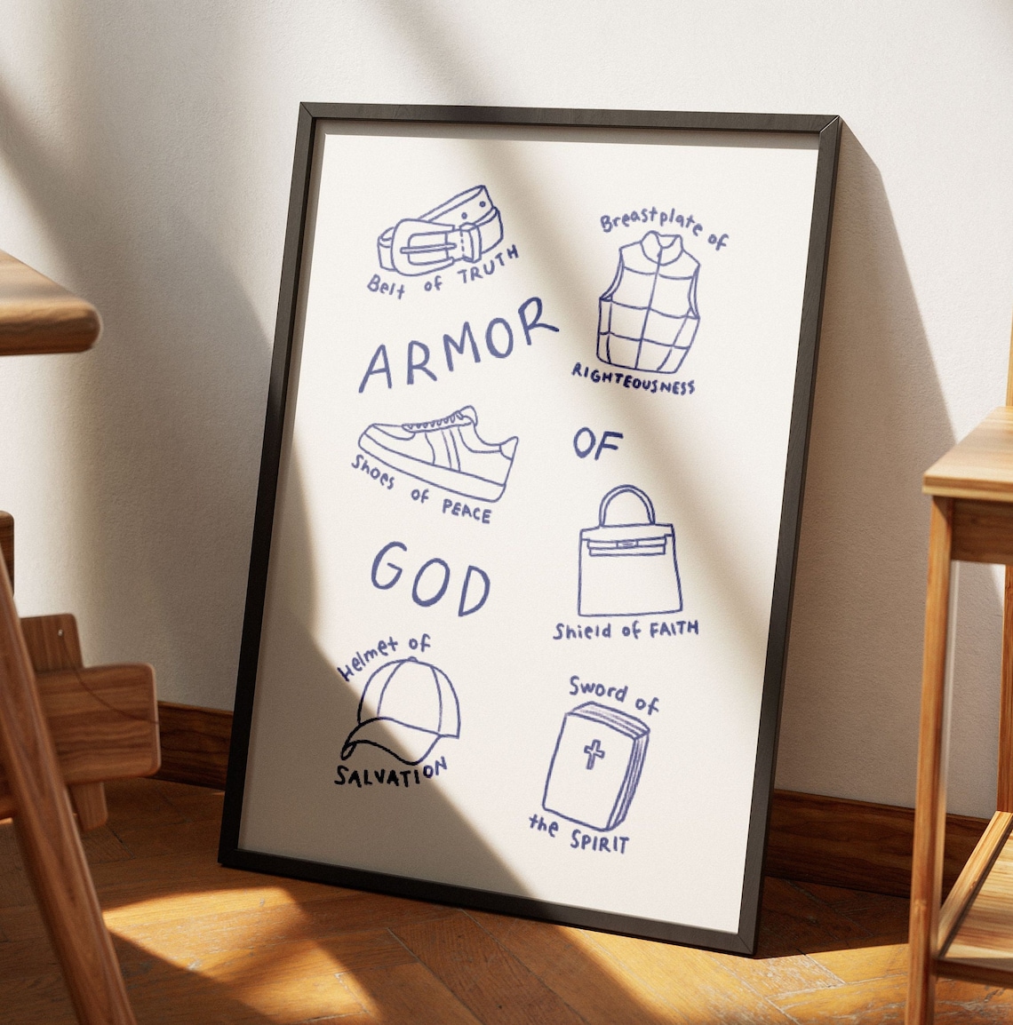 Armor Of God Bible Verse Art Print, Christian Decor - Image 3