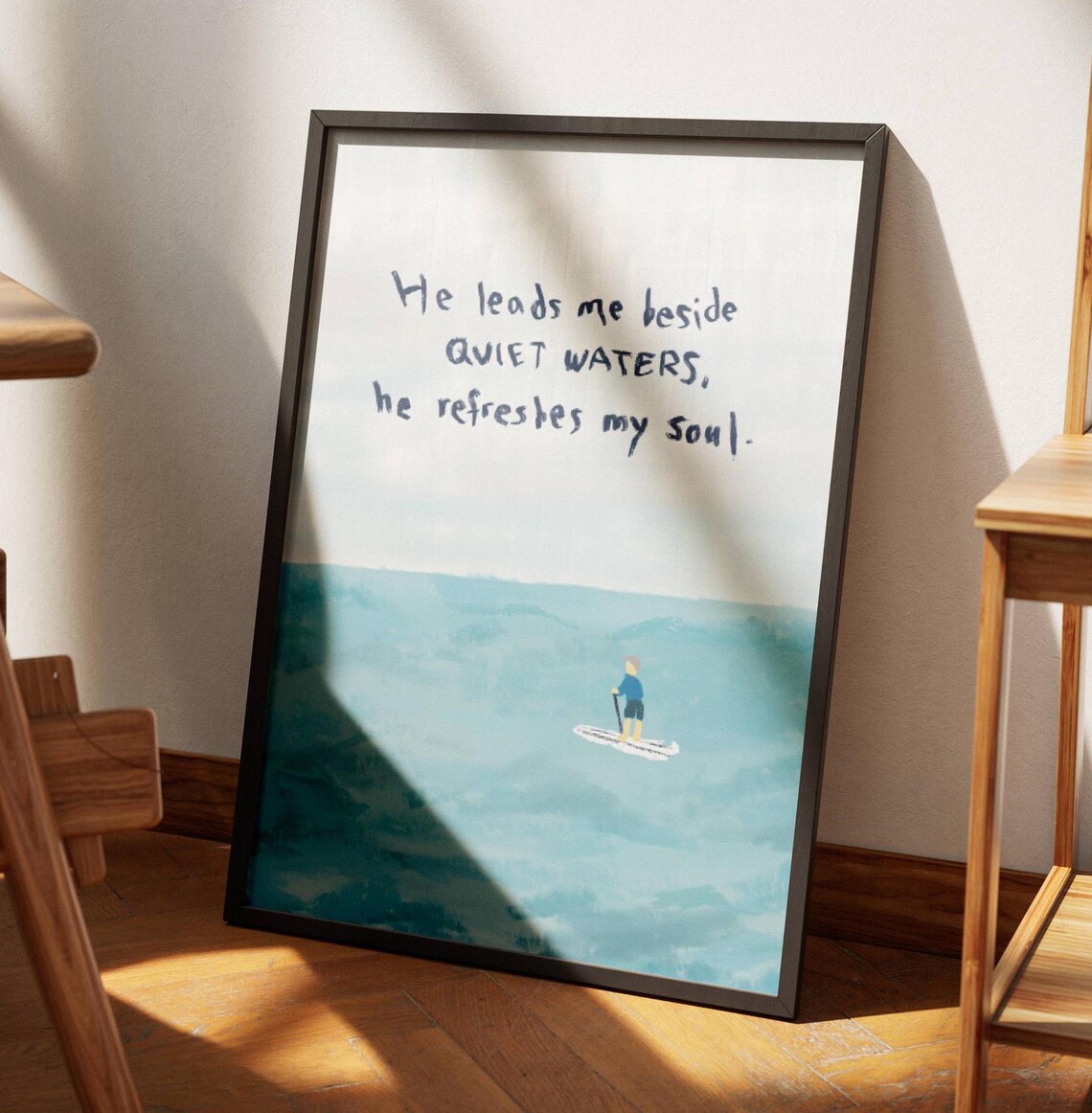 He Leads Me Beside Quiet Waters Scripture Art Print - Image 3