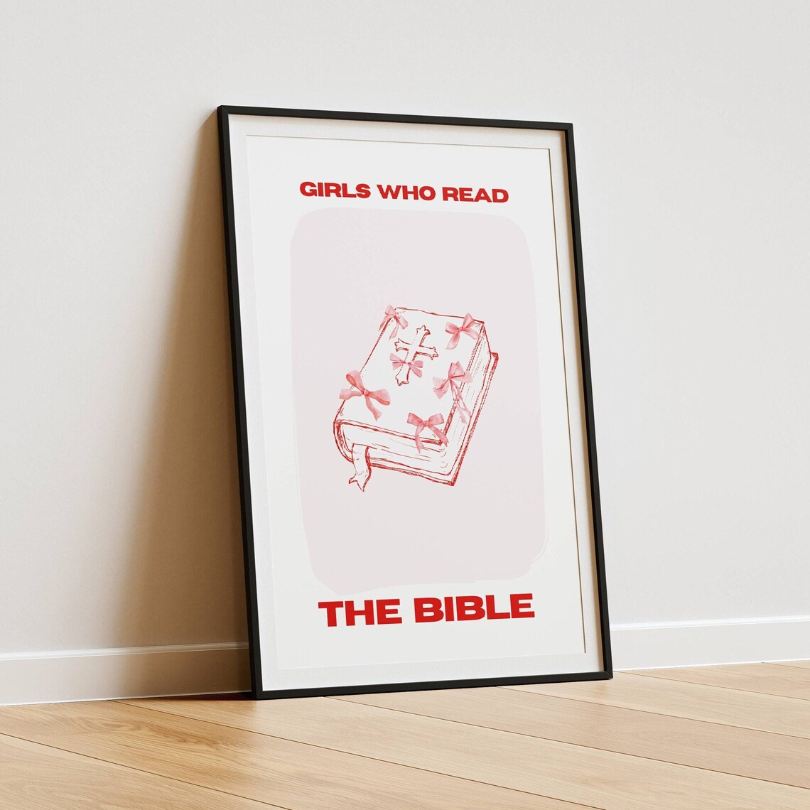 Coquette Christian Girl Vintage Bible Art Print - Image 3