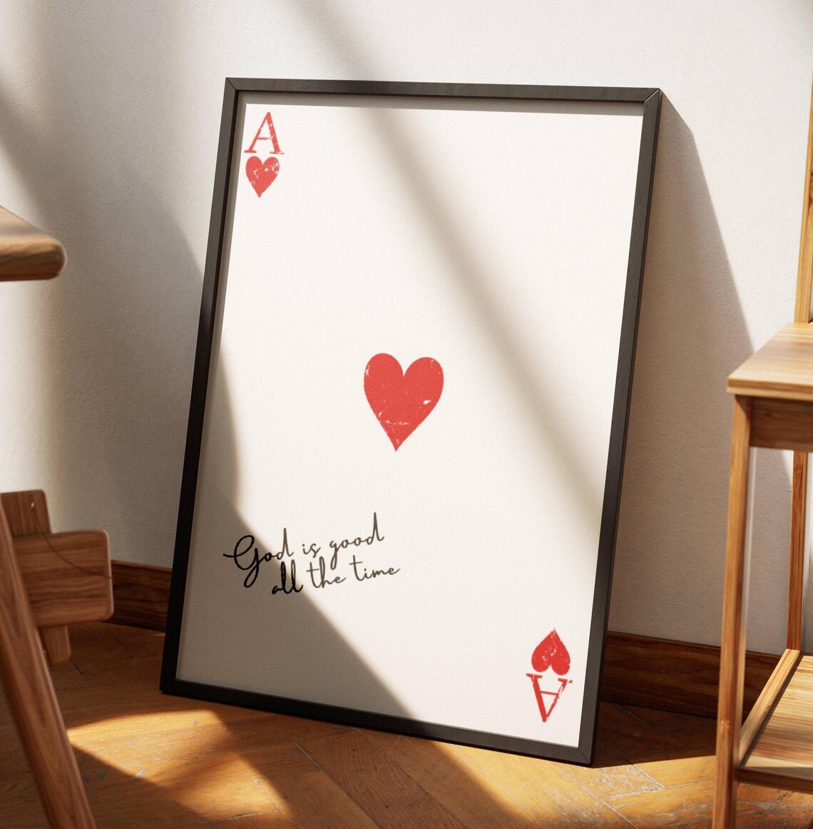 God Is Good Christian Ace Of Hearts Art Print - Image 3