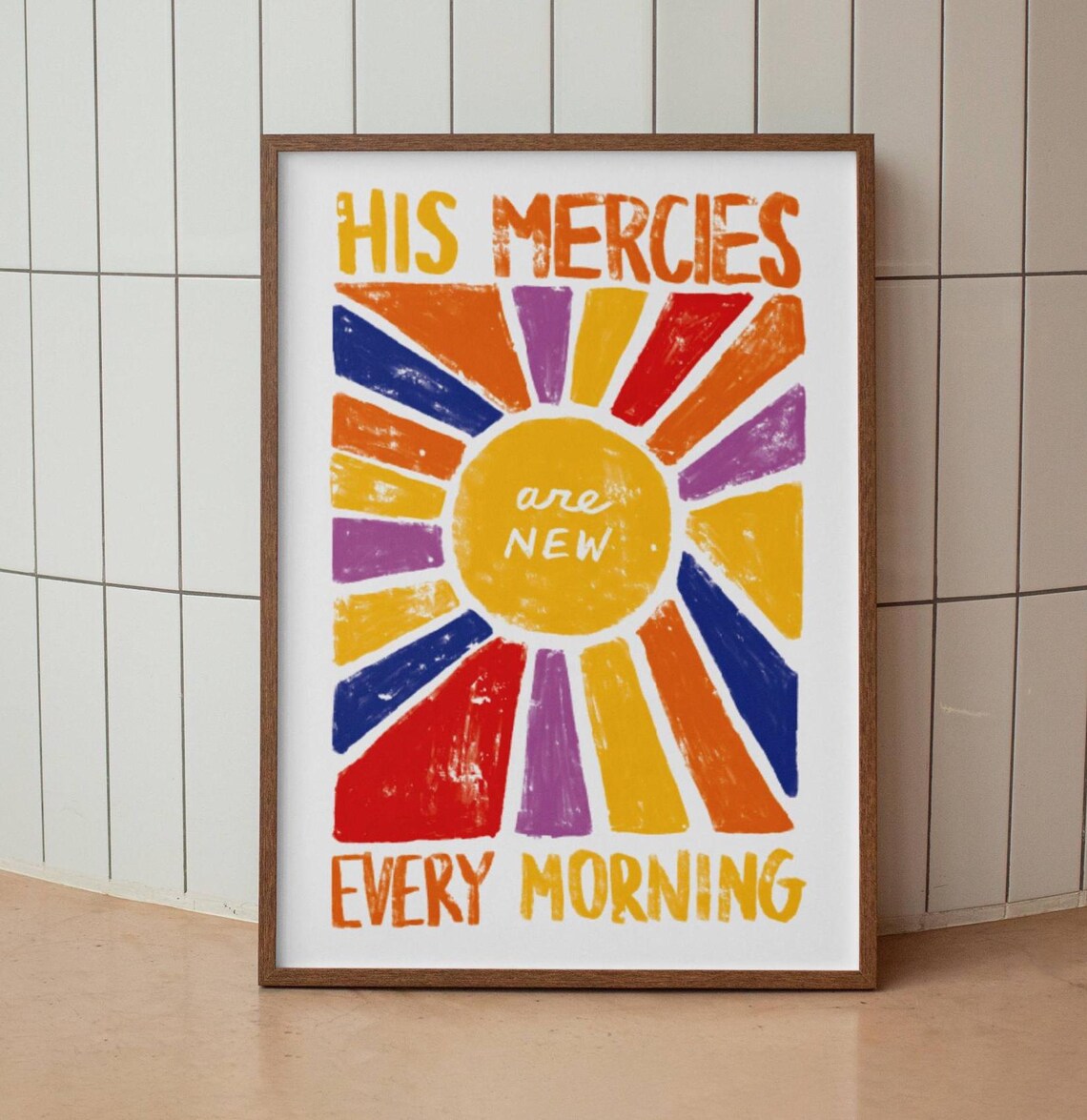 His Mercies Are New Retro Christian Scripture Art - Image 2