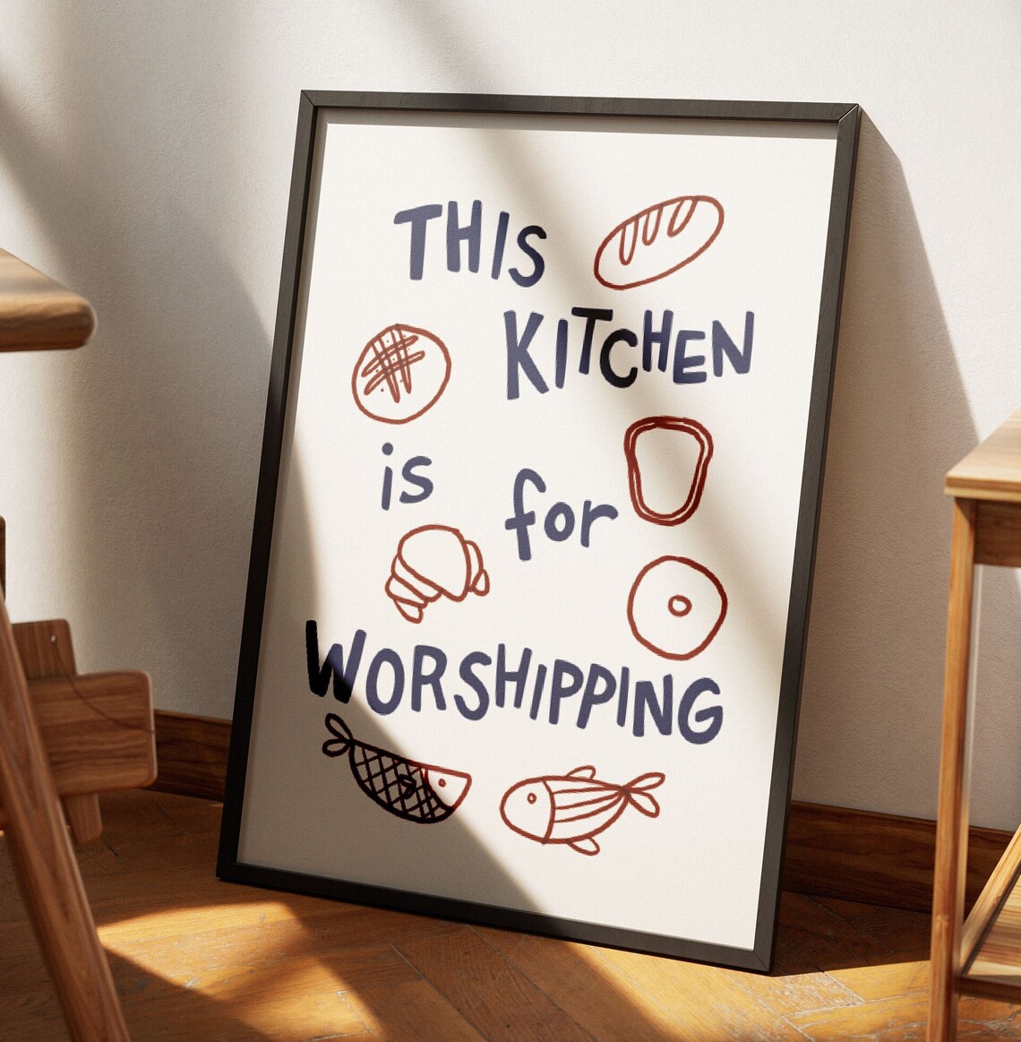 Jesus Feeds 5,000 Retro Christian Kitchen Poster - Image 2