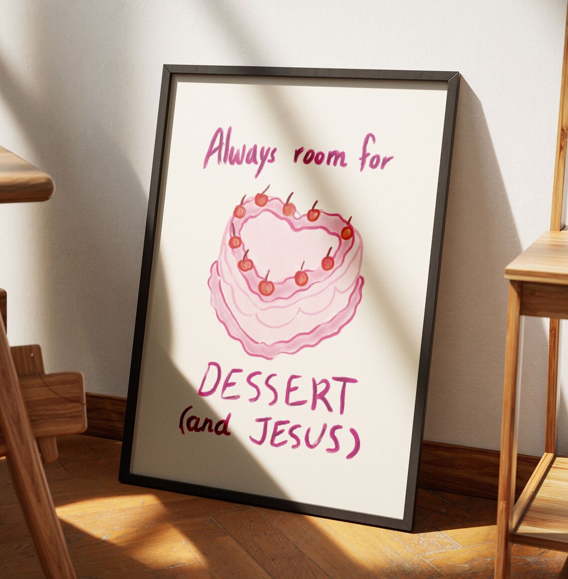 Coquette Christian Jesus Wall Art Poster, Cute Kitchen Decor - Image 3
