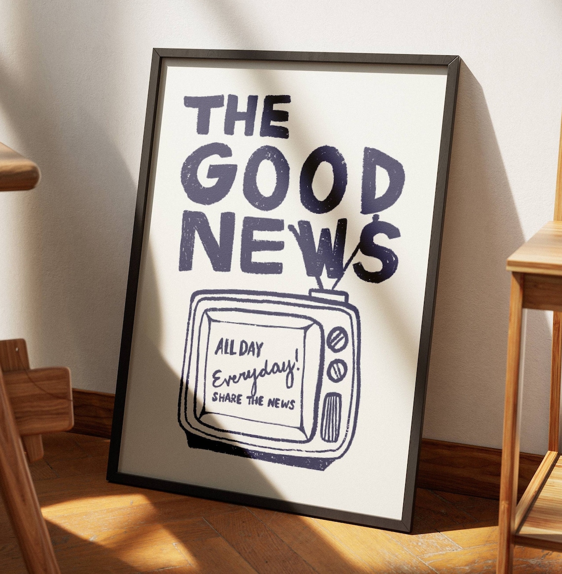 The Good News Retro Christian Scripture Art Print