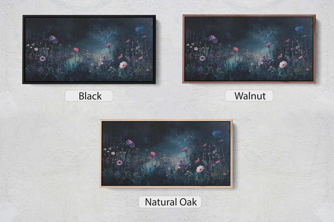 Wildflowers At Night Flowers In Darkness Night Time Moody Botanical - Image 2