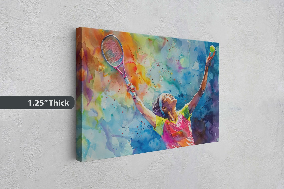 Womens Tennis Girls Tennis Colorful Sports Woman Sports Large Art Print Framed Girls Room Kids Room Athlete - Image 3