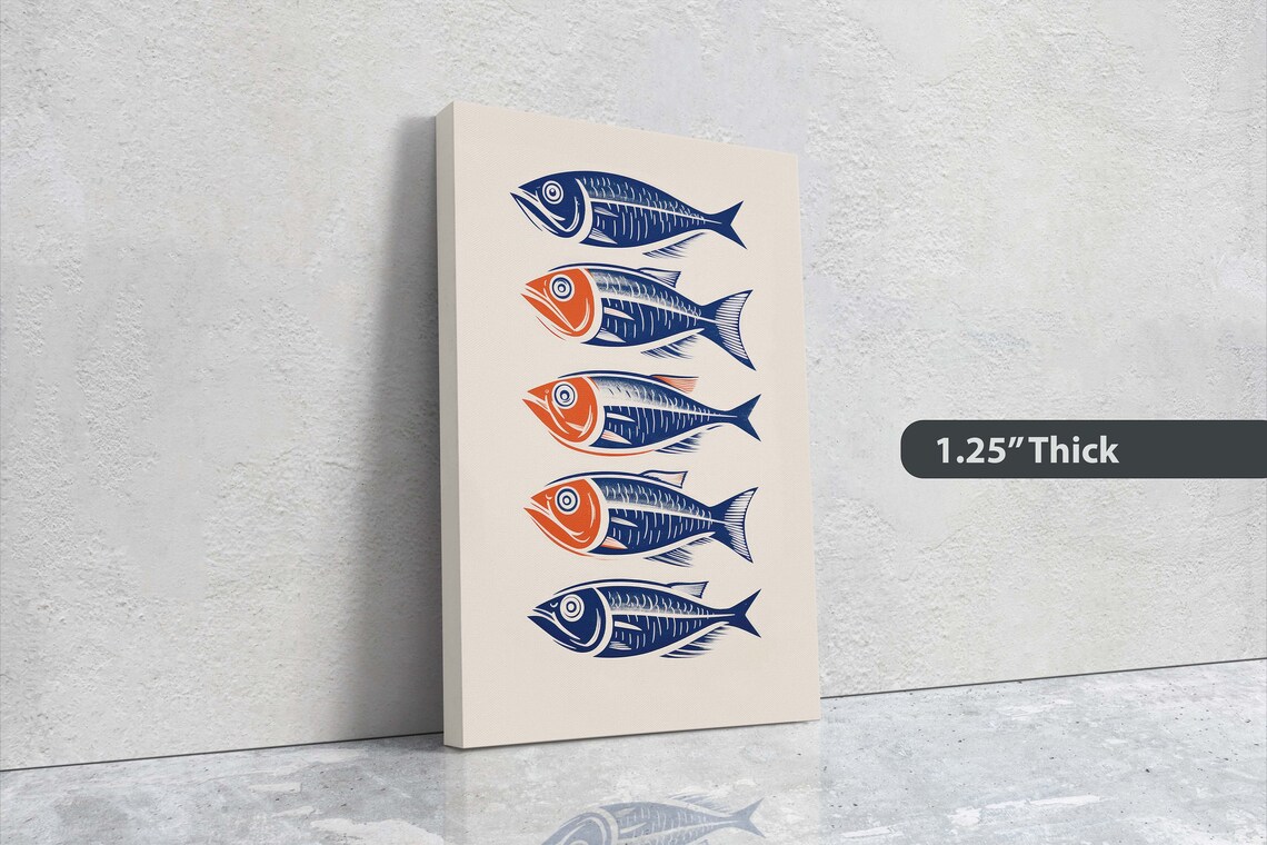 Sardines, Modern Scandinavian Fish Wall Art Print - Image 3