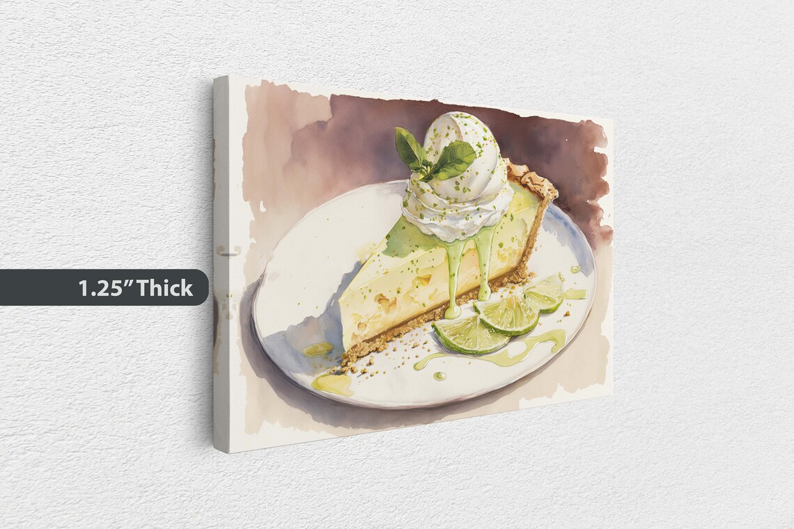 Watercolor Key Lime Pie Art Print, Kitchen Decor - Image 3