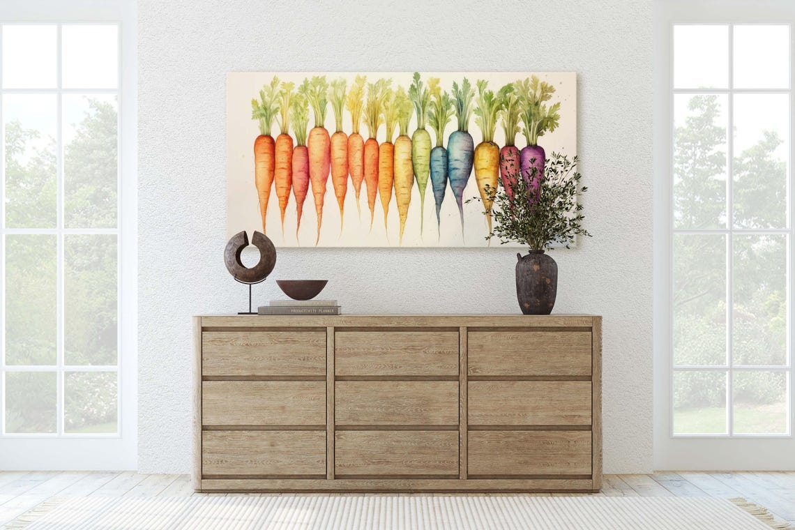 Heirloom Carrots Print Rainbow Carrot Farm Decor Barn Print Food Art Kitchen Decor Dining Room - Image 2