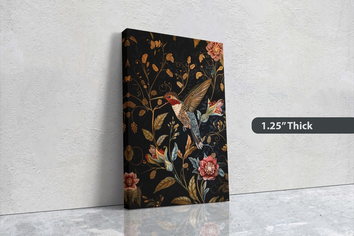 Hummingbird William Morris-Inspired Floral Art Print - Image 3