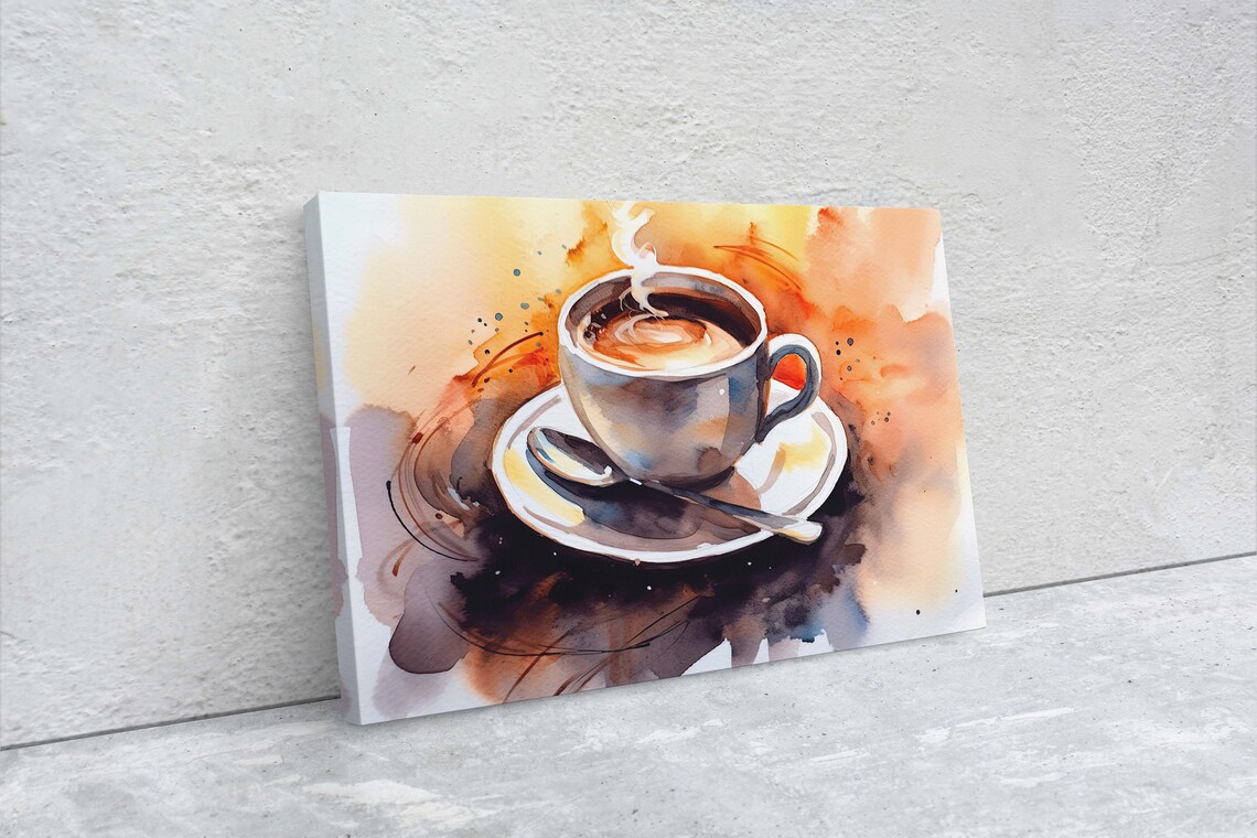 Watercolor Coffee Coffee Lover Cafe Decor Art Print - Image 2