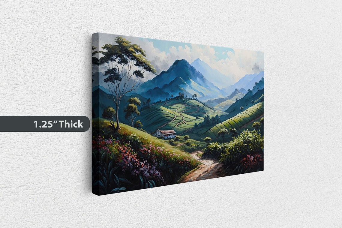 Cameron Highlands Malaysia Tea Plantation Misty Mountain Hills Poster - Image 3