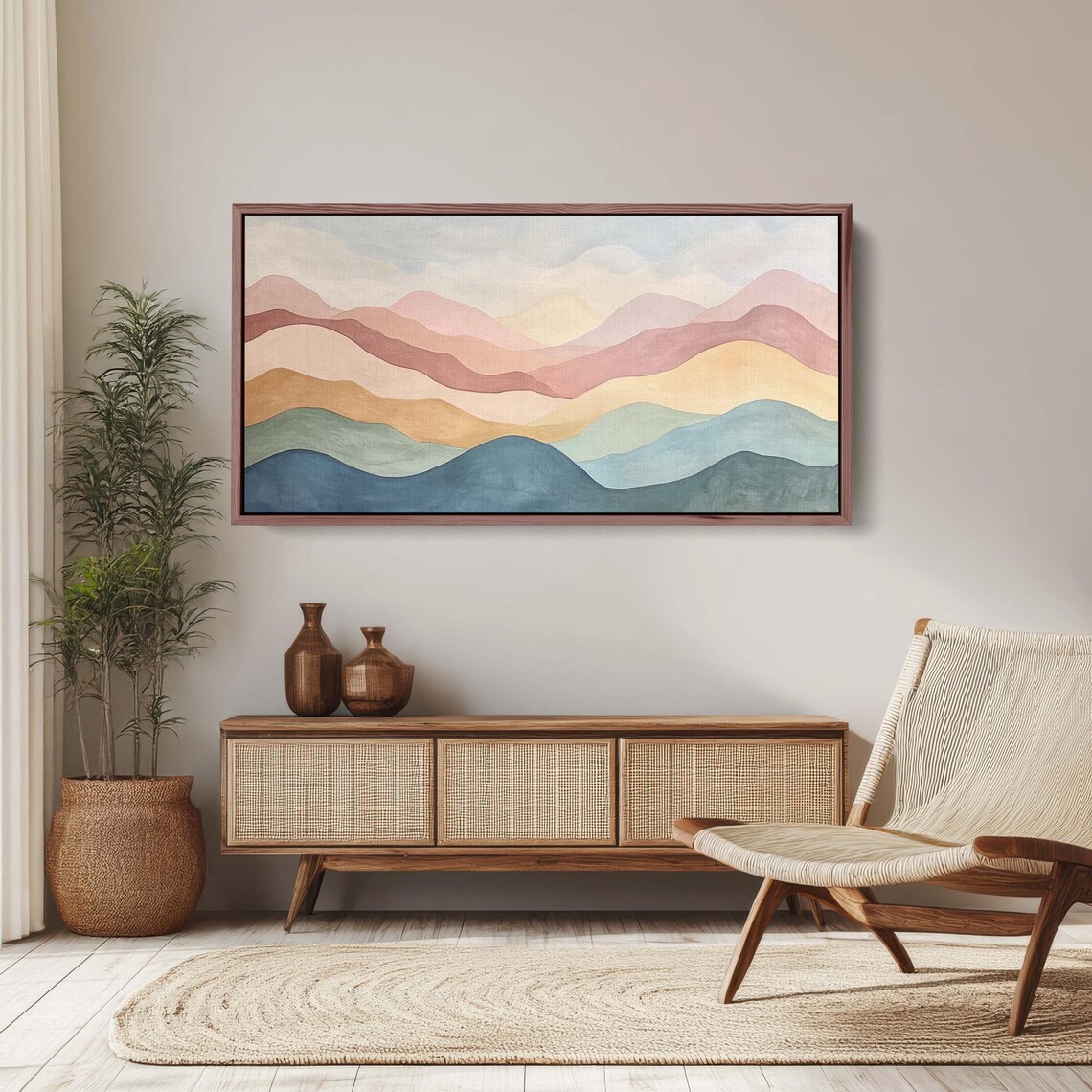 Mystic Mountains, Scandinavian Abstract Minimalist Landscape - Image 3