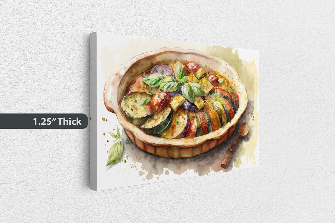 Ratatouille Watercolor Painting, Italian Food Art Print - Image 3