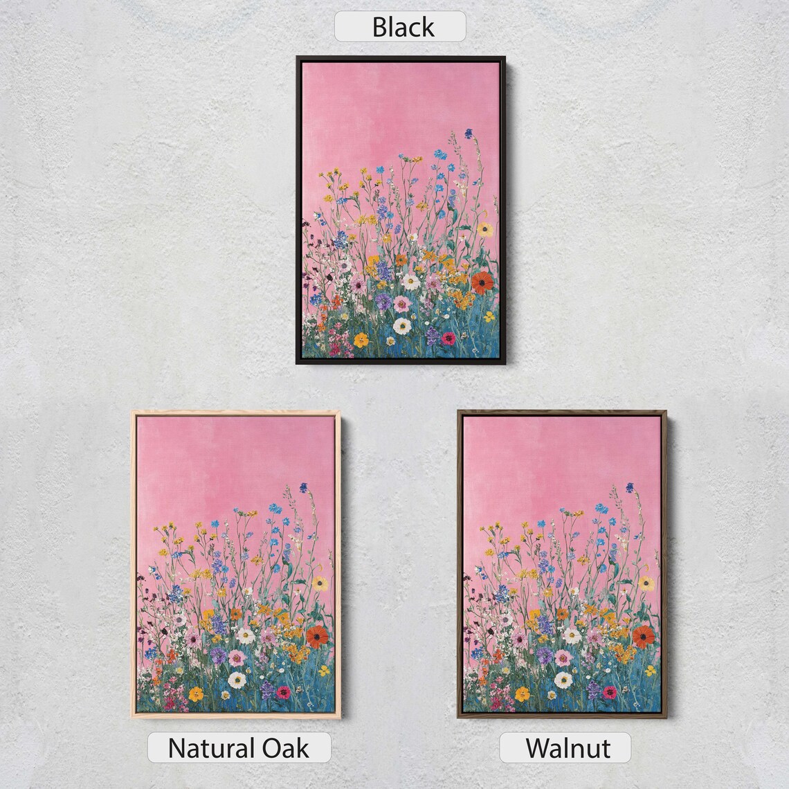 Abstract Wildflowers Pink Decor Botanical Art Print - Image 2